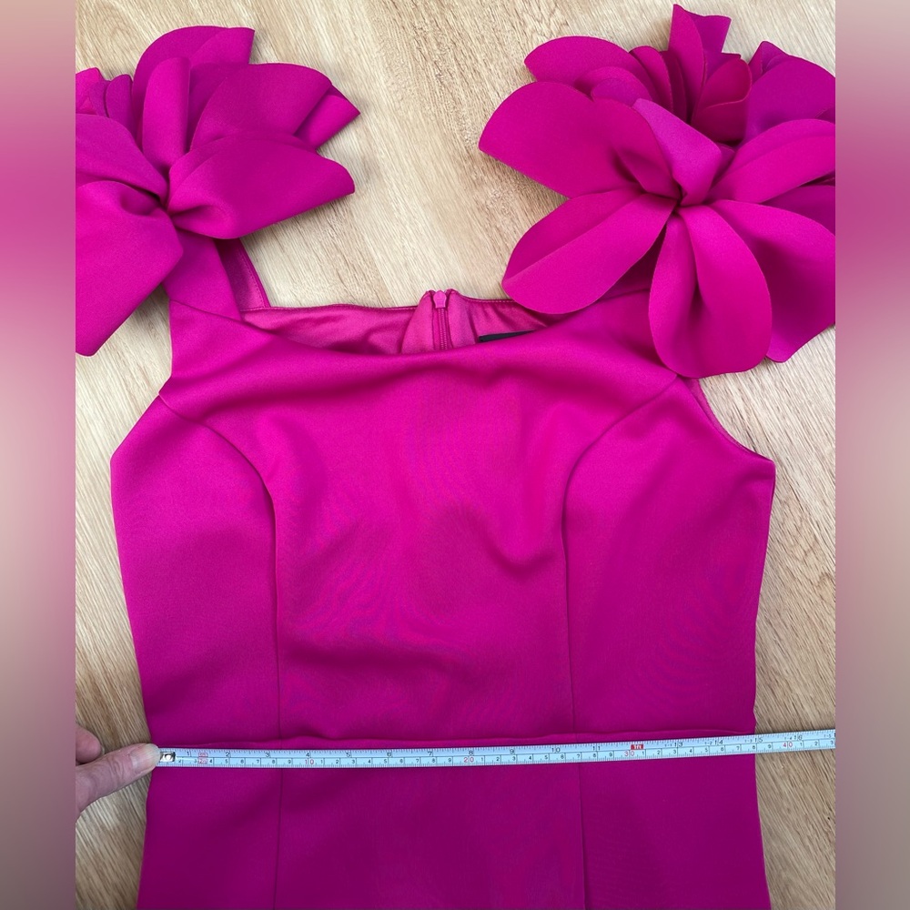 Fuchsia evening gown dress flower petal detail long dress size 10 JM Studio - Picture 7 of 9